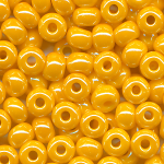 Rocailles lüster opak sonnen-gelb, Größe 10/0  (2,3 mm), 100 Gramm