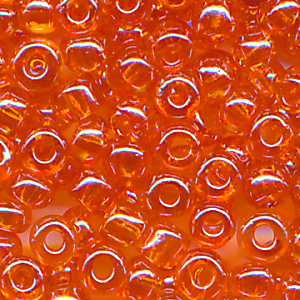 Rocailles lüster klar orange, Größe 11/0  (2,1 mm), 100 Gramm