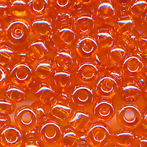 Rocailles lüster klar orange, Größe 11/0  (2,1 mm), 20 Gramm