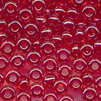 Rocailles lüster klar kirsch-rot, Größe...
