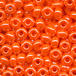 Rocailles lüster opak orange, Größe 10/0  (2,3 mm), 100 Gramm