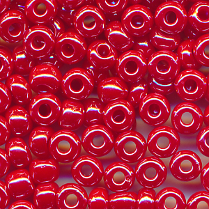 Rocailles lüster opak ziegel-rot, Größe 6/0  (4,0 mm), 20 Gramm