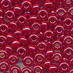 Rocailles lüster opak karmin-rot, Größe 11/0  (2,1 mm), 100 Gramm