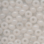 Rocailles weiß, soft colour, Größe 6/0  (4,0 mm), 100 Gramm