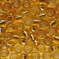 Rocailles gold Silbereinzug, Größe 7/0  (3,6...