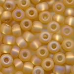 Rocailles matt gold-beige rainbow Silbereinzug, Gr&ouml;&szlig;e 6/0  (4,0 mm), 100 Gramm