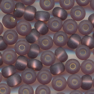 Rocailles matt aubergine Silbereinzug, Größe 10/0  (2,3 mm), 100 Gramm