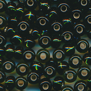 Rocailles tannen-grün silber lining, Größe 10/0  (2,3 mm), 100 Gramm