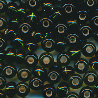 Rocailles tannen-grün silber lining,...