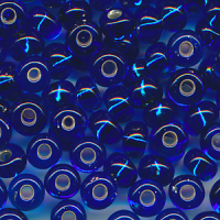 Rocailles dunkel-blau silber lining, Größe 8/0...