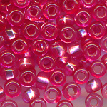 Rocailles, Glasperlen, rose Silbereinzug, Größe 9/0  (2,6 mm), 20 Gramm
