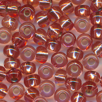 Rocailles smoked rosa Silbereinzug, Größe 10/0  (2,3 mm), 100 Gramm