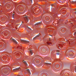Rocailles flamingo-rosa Silbereinzug, Größe 6/0  (4,0 mm), 20 Gramm