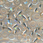 Rocailles kristall Silbereinzug, Gr&ouml;&szlig;e 11/0  (2,1 mm), 20 Gramm