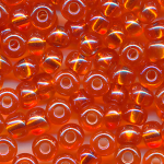 Rocailles orange rainbow Silbereinzug, Größe 5/0  (4,5 mm), 100 Gramm
