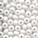 Rocailles opak poliert weiß, Größe 10/0  (2,3 mm), 100 Gramm