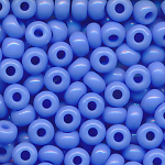 Rocaillesperlen opak poliert hell-blau, Größe 11/0  (2,1 mm), 20 Gramm