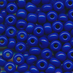 Rocaillesperlen opak poliert royal-blau, Größe 6/0  (4,0 mm), 20 Gramm