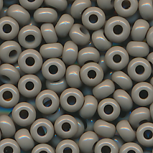 Rocailles opak poliert grau, Größe 11/0  (2,1 mm), 20 Gramm
