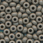 Rocailles opak poliert grau, Größe 6/0  (4,0 mm), 20 Gramm