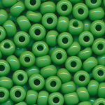 Rocaillesperlen opak poliert grün, Größe 10/0  (2,3 mm), 20 Gramm