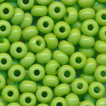 Rocailles opak poliert kanarien-grün, Größe 8/0  (3,0 mm), 100 Gramm