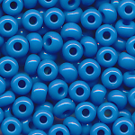 Rocailles opak poliert enzian-blau, Größe 11/0  (2,1 mm), 100 Gramm