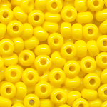 Rocaillesperlen opak poliert sonnen-gelb, Größe 11/0  (2,1 mm), 20 Gramm