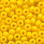 Rocailles opak poliert mais-gelb, Größe 8/0  (3,0 mm), 100 Gramm