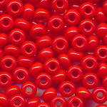 Rocailles opak poliert ziegel-rot, Größe 9/0  (2,6 mm), 20 Gramm