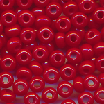 Rocailles opak poliert karmin-rot, Größe 11/0  (2,1 mm), 20 Gramm