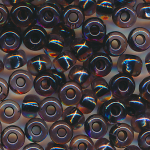 Rocailles kristall violett rainbow Farbeinzug schwarz, Größe 6/0  (4,0 mm), 100 Gramm