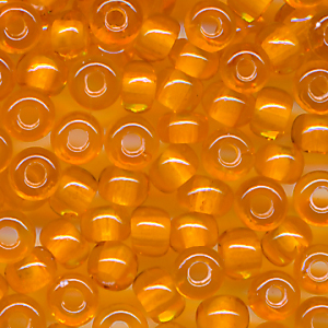 Rocailles kristall orange lining weiß, Größe 10/0  (2,3 mm), 20 Gramm