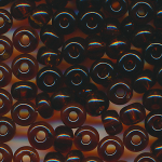 Rocailles klar dark braun, Größe 6/0  (4,0 mm), 100 Gramm