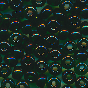 Rocailles klar dunkel-grün, Größe 10/0  (2,3 mm), 100 Gramm