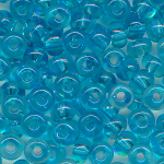 Rocailles aqua-blue transparent, Größe 11/0  (2,1 mm), 20...