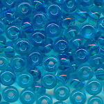 Rocailles klar azur-blau, Größe 11/0  (2,1 mm), 100 Gramm