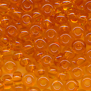 Rocailles klar light orange, Größe 8/0  (3,0 mm), 100 Gramm