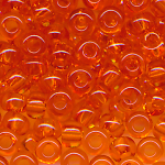 Rocailles klar orange, Größe 11/0  (2,1 mm), 100 Gramm