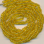 Rocailles kristall gold lining, Inhalt 11,5 g, Gr&ouml;&szlig;e 8/0 (3,1 mm) Strang, b&ouml;hmisch