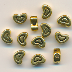 Metallperlen goldfarben, Inhalt 10 St&uuml;ck, Gr&ouml;&szlig;e 6 mm
