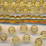 Rocailles honig transparent l&uuml;ster, 100 Gramm, Gr&ouml;&szlig;e 6,7 mm, Gro&szlig;loch