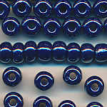 Rocailles l&uuml;ster opak kobalt-blau, 100 Gramm, Gr&ouml;&szlig;e 7,4 mm, Gro&szlig;loch