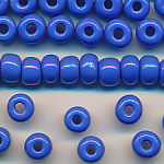 Rocailles blau opak, 100 Gramm, Gr&ouml;&szlig;e 6,9 mm, Gro&szlig;loch