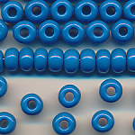 Rocailles enzian-blau opak, 100 Gramm, Größe 6,9 mm, Großloch