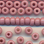 Rocailles großes Loch alt-rosa opak, 100 Gramm, 250 Stück, Größe 7,7 mm, Crowbeads, Großloch-Perlen, Fädelperlen
