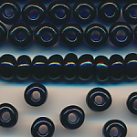 Rocailles nacht-blau transparent, 100 Gramm, Größe 7,0 mm, Großloch