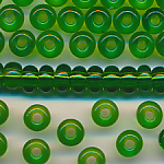 Rocailles smaragd-gr&uuml;n transparent, 100 Gramm, Gr&ouml;&szlig;e 6,6 mm, Gro&szlig;loch