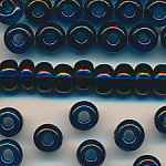 Rocailles großes Loch powder-blue transparent, 100 Gramm, 315 Stück, Größe 7,3 mm, Crowbeads, Großloch-Perlen, Fädelperlen
