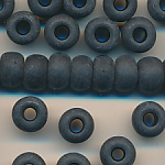 Rocailles matt schwarz opak, 100 Gramm, Größe 8,5 mm, Großloch